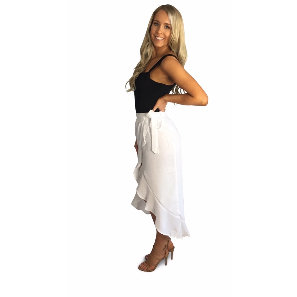 Royalty Wrap Skirt- White - Picture 2 of 4